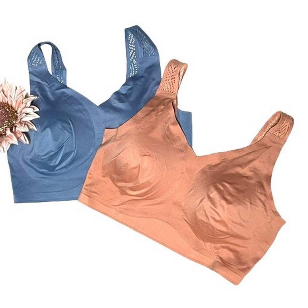 Rhonda Shear Brushed Lace Back Bra with Removable Pads 2 Pads LARGE